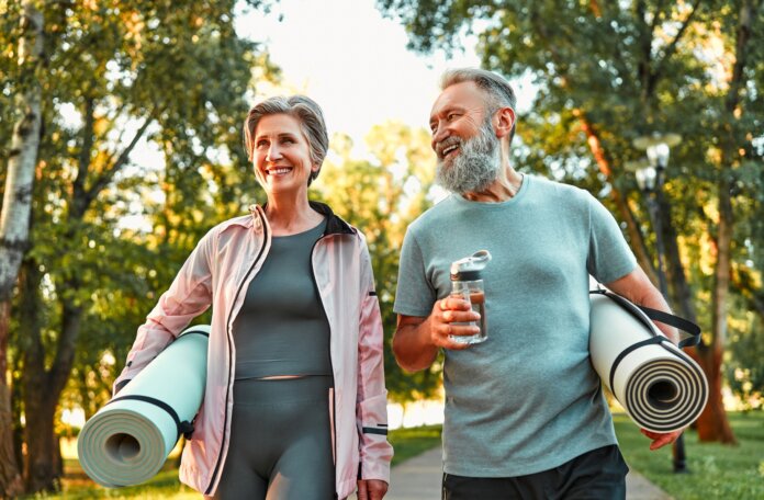 Active,Life,Of,Older,People.,Happy,Sports,Couple,Going,For